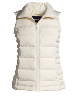 Lands' End Women's Ivory Quilted Puffer Vest